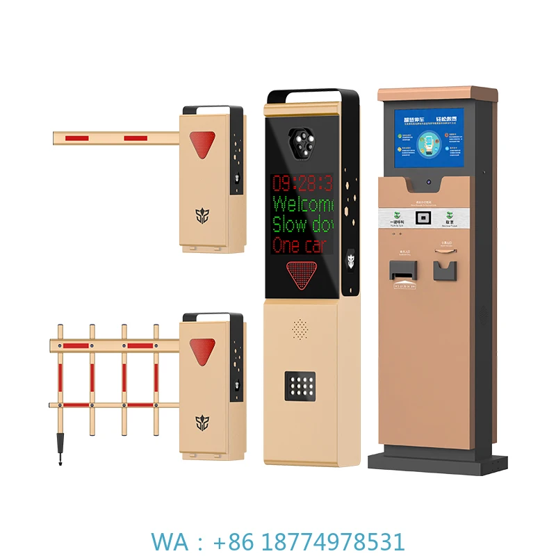 Система с дозатором билетов и шлагбаумом. Торговый автомат самосервиса. Автоматическая оплата парковки.
Система с дозатором билетов и шлагбаумом. Торговый автомат самосервиса. Автоматическая оплата парковки.