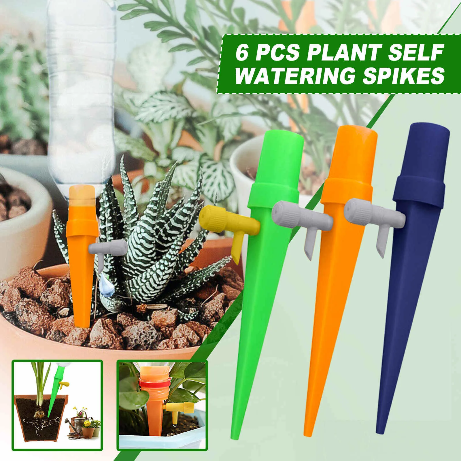 6pcs Automatic Plant Watering With Control Tap Flower Plants Garden Plant Flower Automatic Waterer Convenience Creative Tools
6pcs Automatic Plant Watering With Control Tap Flower Plants Garden Plant Flower Automatic Waterer Convenience Creative Tools