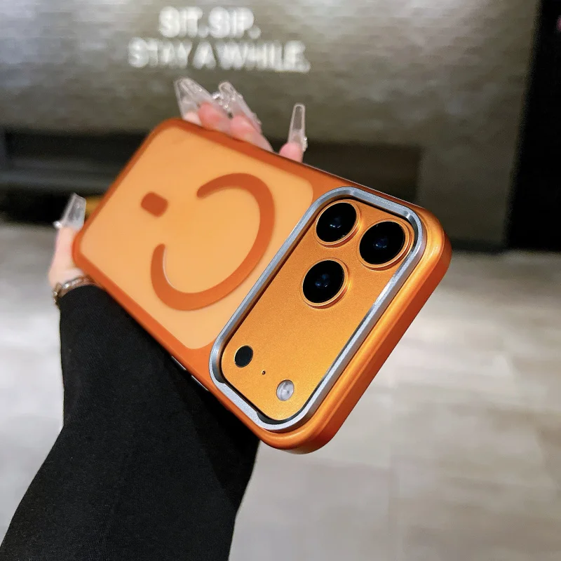 Strong MagneticUVQuasi-molecular frosted electroplatingiPhone17promaxPhone caseiPhone17ProProtective case with metal lens frame,
Strong MagneticUVQuasi-molecular frosted electroplatingiPhone17promaxPhone caseiPhone17ProProtective case with metal lens frame,
