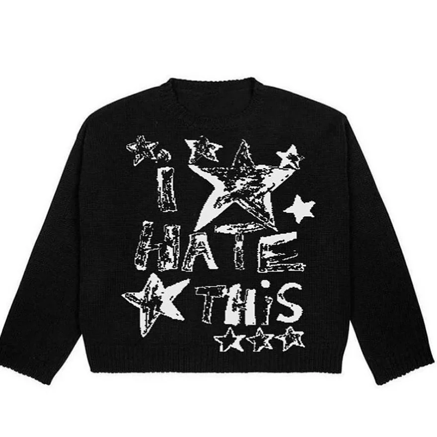 y2k woman jumper clothing knitted jacquard jumper sweatshirt vintage round neck pullover long sleeve streewear kpop Oversize
y2k woman jumper clothing knitted jacquard jumper sweatshirt vintage round neck pullover long sleeve streewear kpop Oversize
