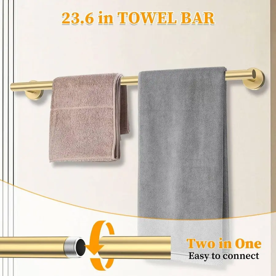 Gold Towel Bar Set 10 Pieces Round Bathroom Hardware Set Includes 23.6in Towel Bar Towel Ring Toilet Paper Holder Towel Hooks St
Gold Towel Bar Set 10 Pieces Round Bathroom Hardware Set Includes 23.6in Towel Bar Towel Ring Toilet Paper Holder Towel Hooks St