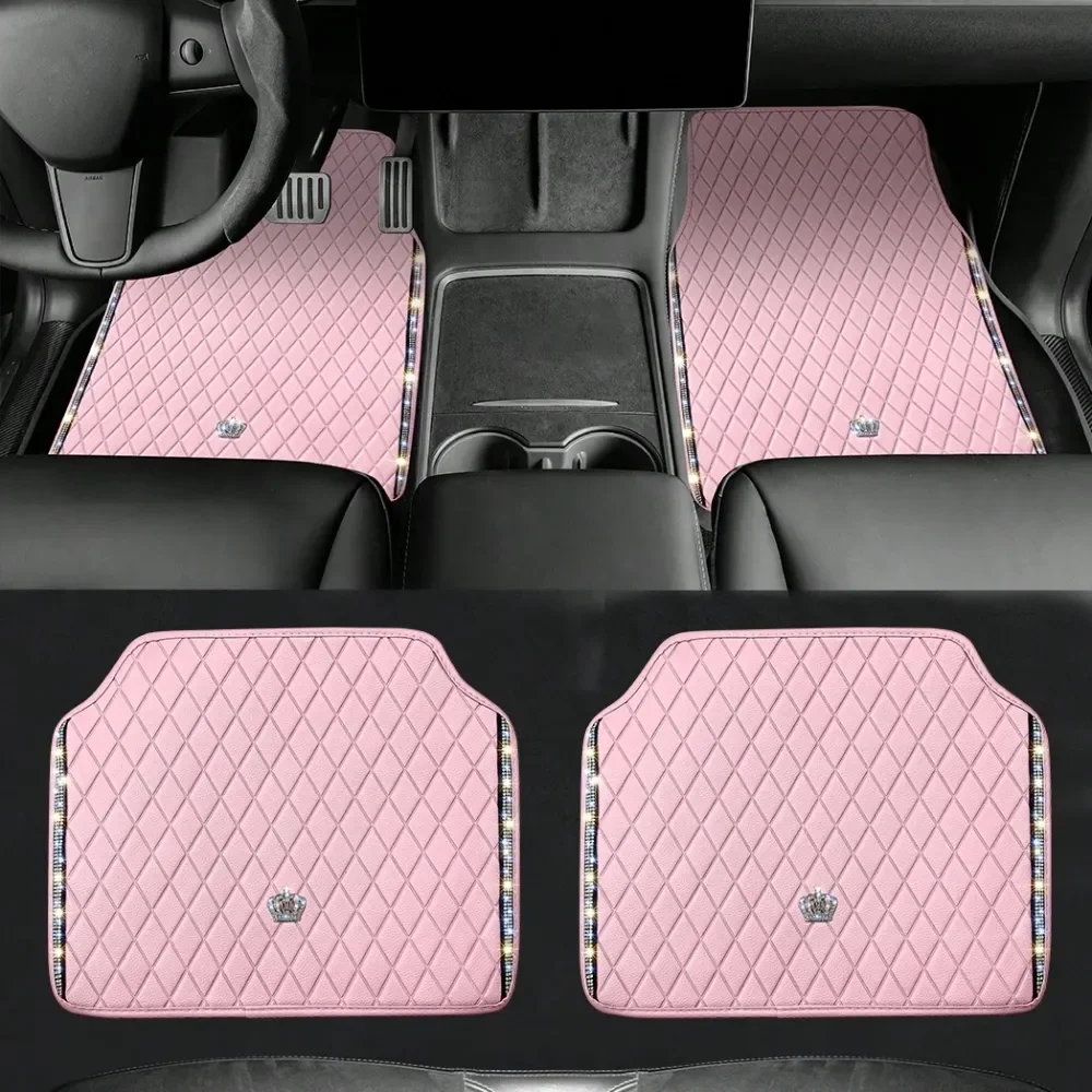 Car Floor Mats, PVC Leather AntiSlip Automative Floor Mats With Shining Diamond Rhinestone Crown, Sparkly Glitter Crystal Carpet
Car Floor Mats, PVC Leather AntiSlip Automative Floor Mats With Shining Diamond Rhinestone Crown, Sparkly Glitter Crystal Carpet