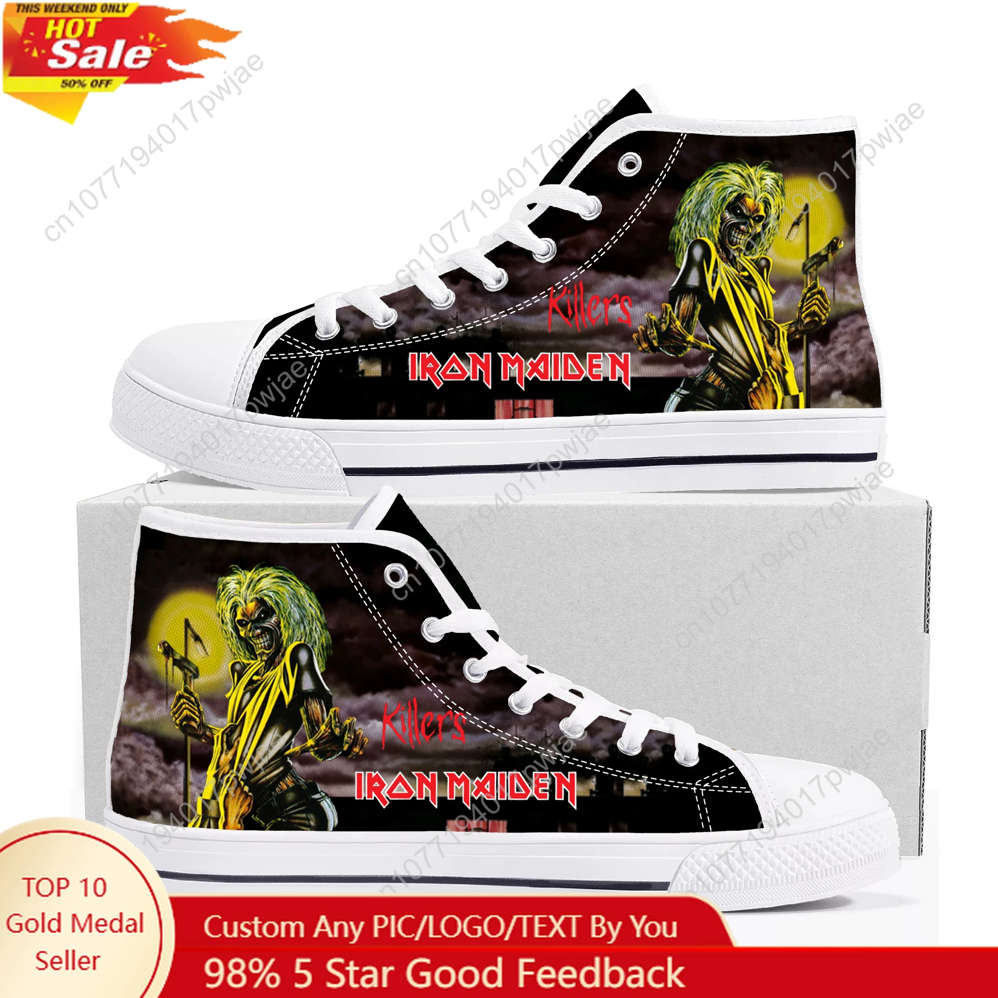 I-Iron M-Maidens Rock Band High Top Canvas Sneakers Mens Womens High Quality Ghana Hiking Casual Shoes
I-Iron M-Maidens Rock Band High Top Canvas Sneakers Mens Womens High Quality Ghana Hiking Casual Shoes