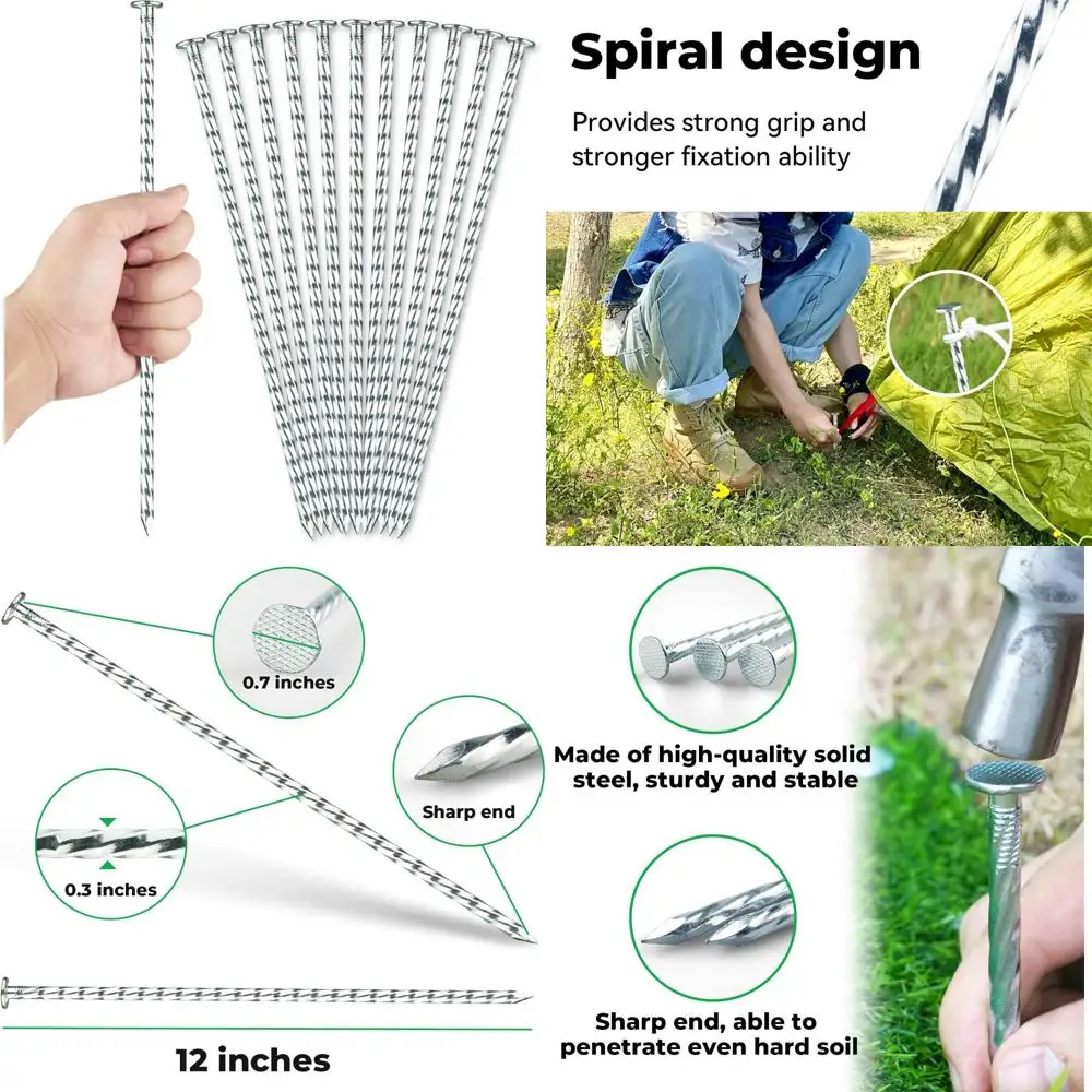 Galvanized Landscape Stakes - 90 Spiral Metal Anchor Spikes, 0.7 Inch Large Top, for Securing Paver Edges and Garden Landscaping
Galvanized Landscape Stakes - 90 Spiral Metal Anchor Spikes, 0.7 Inch Large Top, for Securing Paver Edges and Garden Landscaping