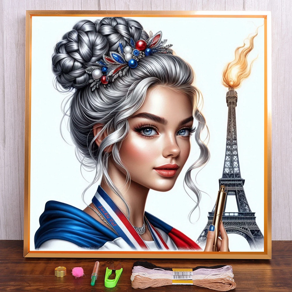 Paris Girl Printed Fabric 11CT Cross Stitch Embroidery Complete Kit Sewing Handmade Knitting Handiwork Floss Jewelry Package
Paris Girl Printed Fabric 11CT Cross Stitch Embroidery Complete Kit Sewing Handmade Knitting Handiwork Floss Jewelry Package
