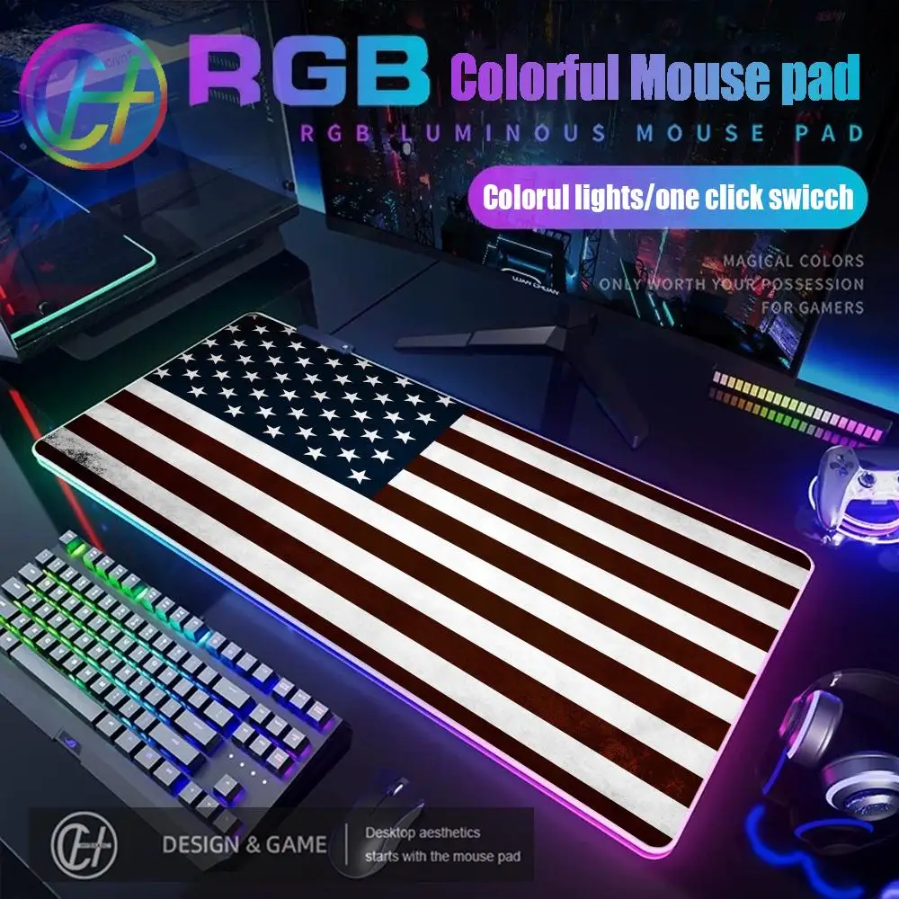 RGB Mousepad Gamer Flag of United States America Laptop Keyboard Pad Computer Mouse Game Mats Cool Gaming Accessories HYBXAXC
RGB Mousepad Gamer Flag of United States America Laptop Keyboard Pad Computer Mouse Game Mats Cool Gaming Accessories HYBXAXC