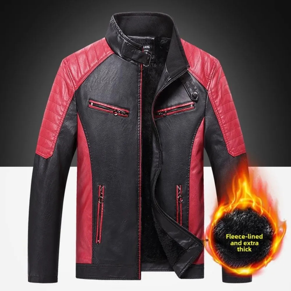 Fashionable Casual Men's Leather Jacket Splice Motorcycle Vintage Winter Jackets for Men Leather Jacket Lined Warm Motorcycle
Fashionable Casual Men's Leather Jacket Splice Motorcycle Vintage Winter Jackets for Men Leather Jacket Lined Warm Motorcycle