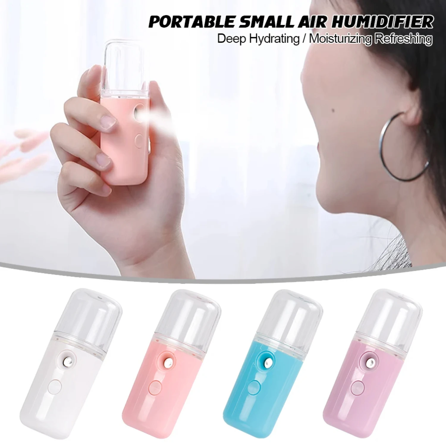 USB Rechargable Portable Air Humidifier Handheld Mist Diffuser Mini Steamed Face Skin Care Mist Sprayer 30ml Mini Air Humidifier
USB Rechargable Portable Air Humidifier Handheld Mist Diffuser Mini Steamed Face Skin Care Mist Sprayer 30ml Mini Air Humidifier