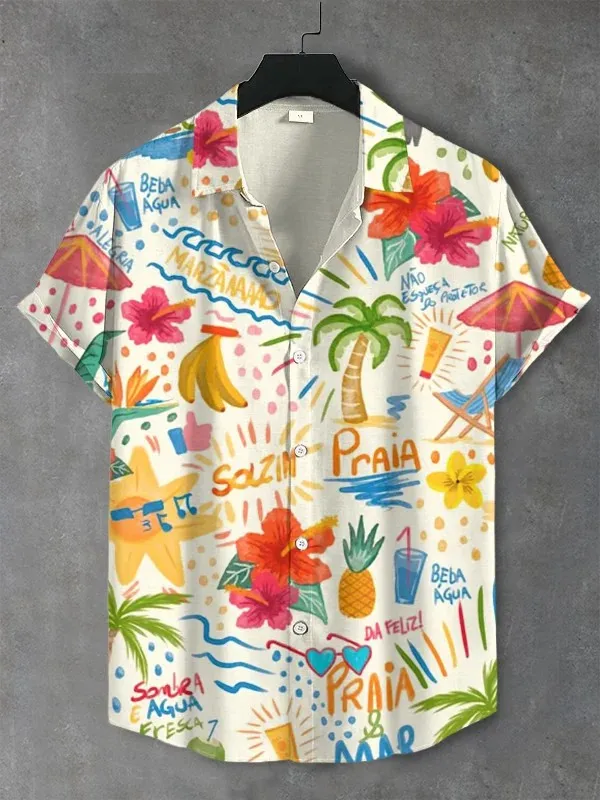 Fashion Men's Hawaiian Graphics Shirt Short Sleeved Button Down Lapel Shirts For Summer Oversized Tops Vacation Casual Shirts
Fashion Men's Hawaiian Graphics Shirt Short Sleeved Button Down Lapel Shirts For Summer Oversized Tops Vacation Casual Shirts