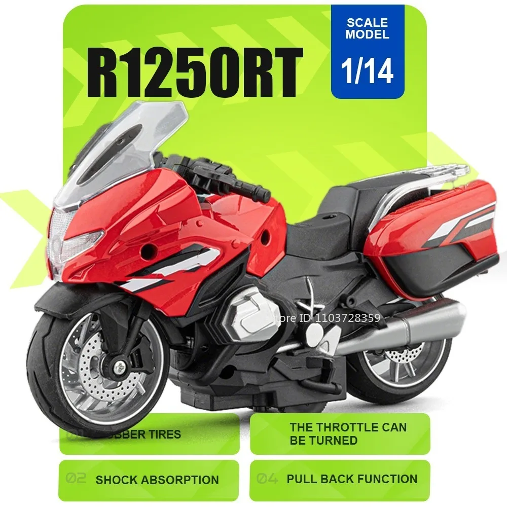 1:14 R1250RT R1250RT-P Miniature Model Toy Motorcycles Alloy Diecast Sound Light Shock Absorption Rubber Tires Police Motorbikes
1:14 R1250RT R1250RT-P Miniature Model Toy Motorcycles Alloy Diecast Sound Light Shock Absorption Rubber Tires Police Motorbikes