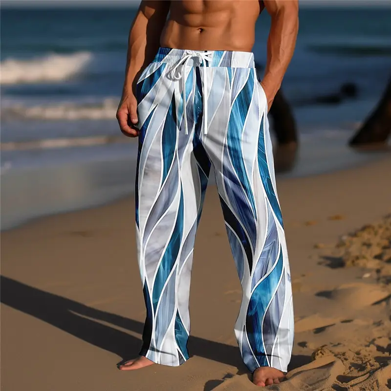 Men's Color Block Geometric Pattern Pants Trousers Mid Waist Drawstring Elastic Waist Casual Outdoor Wide-leg Trousers For Mens
Men's Color Block Geometric Pattern Pants Trousers Mid Waist Drawstring Elastic Waist Casual Outdoor Wide-leg Trousers For Mens
