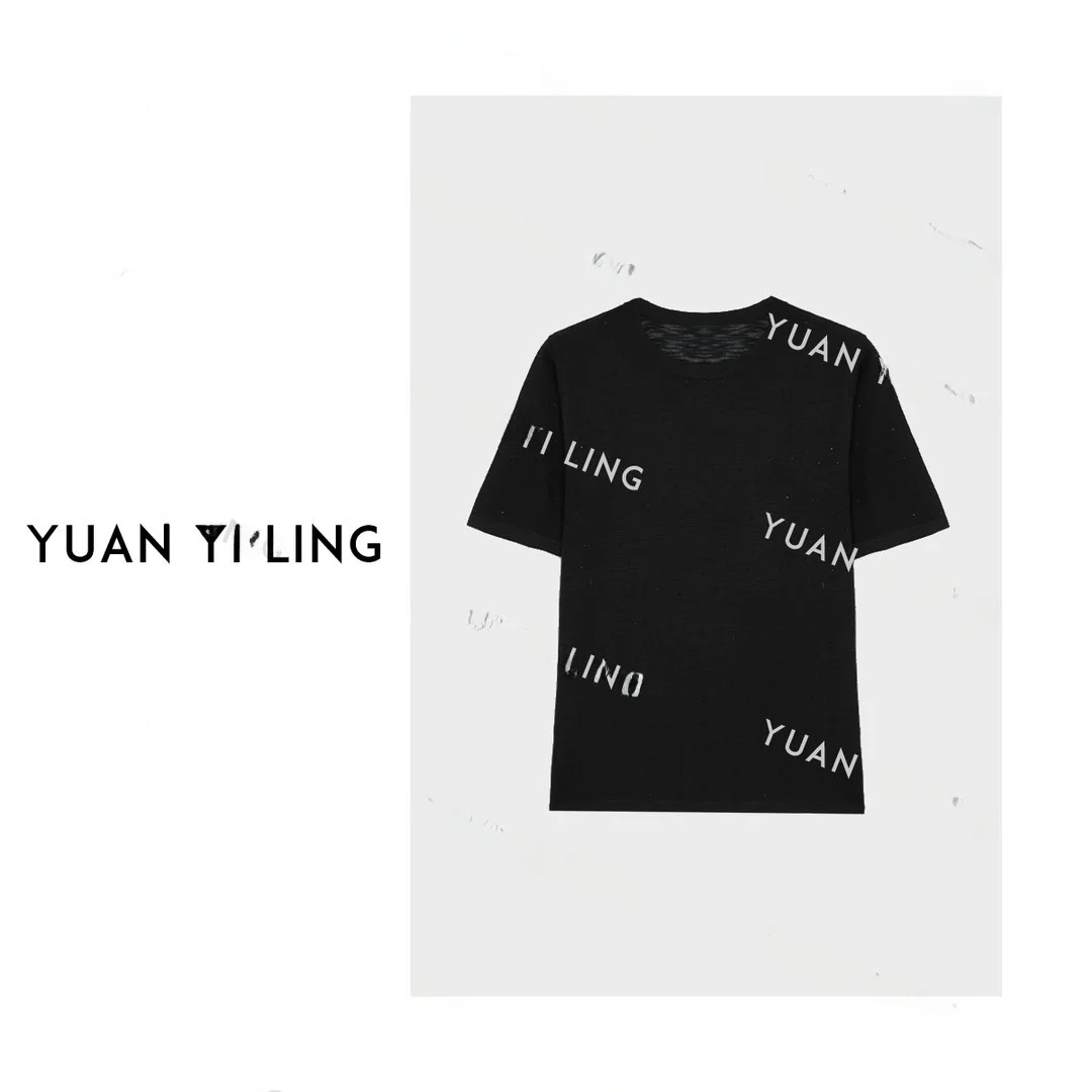 Yuan Yiling Starlight Black Knitted T-Shirt Women's Fashionable Summer Design Bamboo Fiber Top Elegant Simple Style
Yuan Yiling Starlight Black Knitted T-Shirt Women's Fashionable Summer Design Bamboo Fiber Top Elegant Simple Style