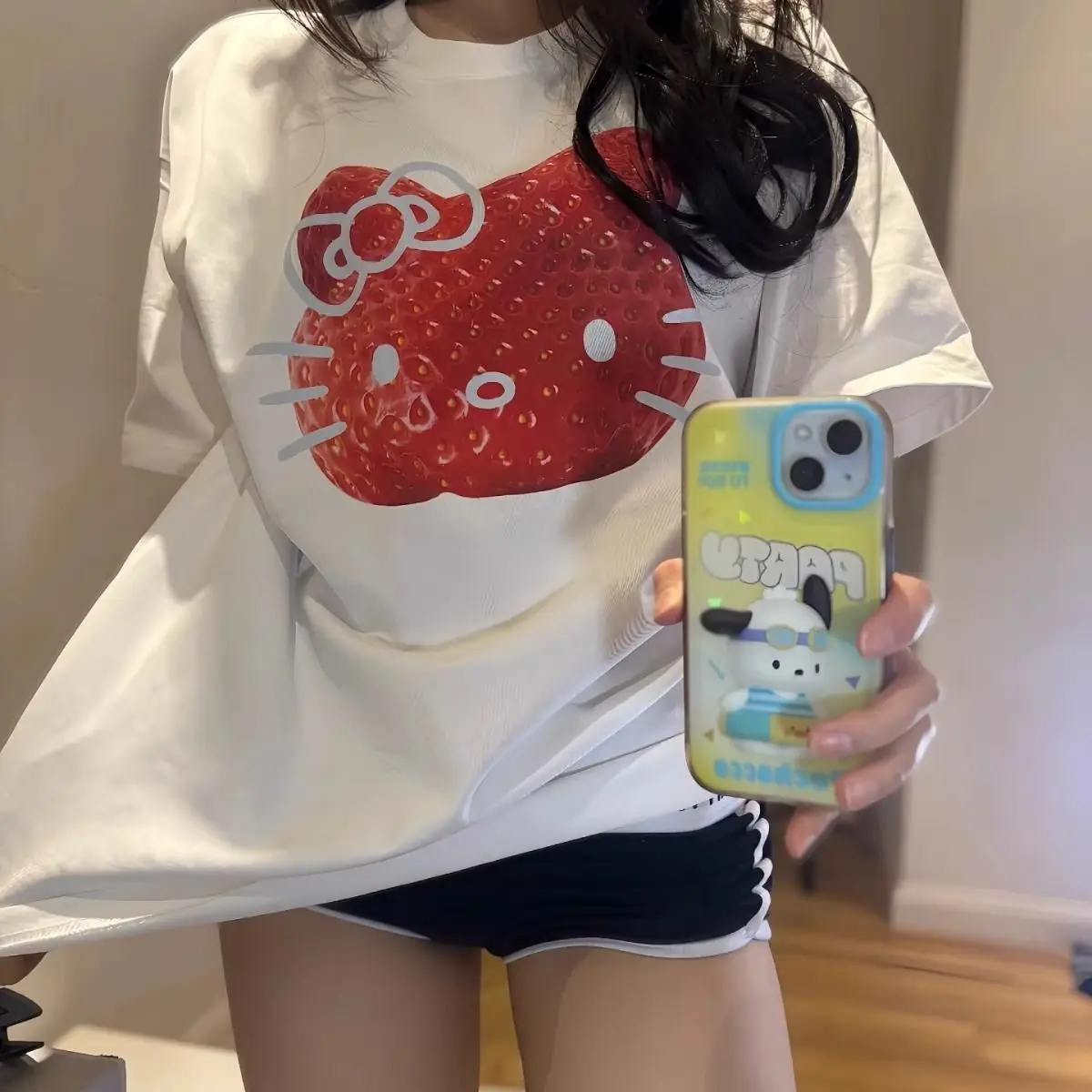 Sanrio Hello Kitty Unique Cartoon Print Cotton T-shirt Women's Summer New Style Loose Versatile Tees Japanese Style Harajuku Top
Sanrio Hello Kitty Unique Cartoon Print Cotton T-shirt Women's Summer New Style Loose Versatile Tees Japanese Style Harajuku Top