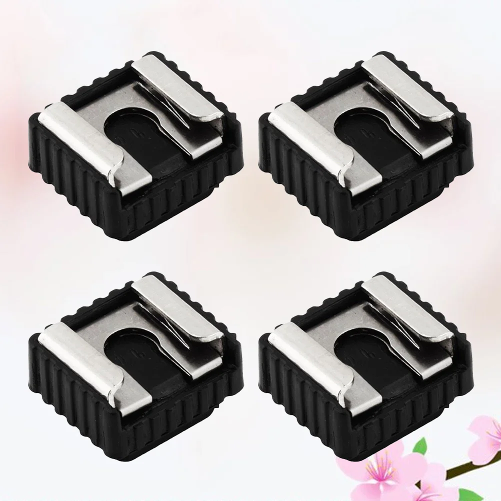 4Pcs Universal Flash Light Hot Shoe Adapter Lamp Base Black Rustproof Durable for Camera Photography Flash Light Holder
4Pcs Universal Flash Light Hot Shoe Adapter Lamp Base Black Rustproof Durable for Camera Photography Flash Light Holder