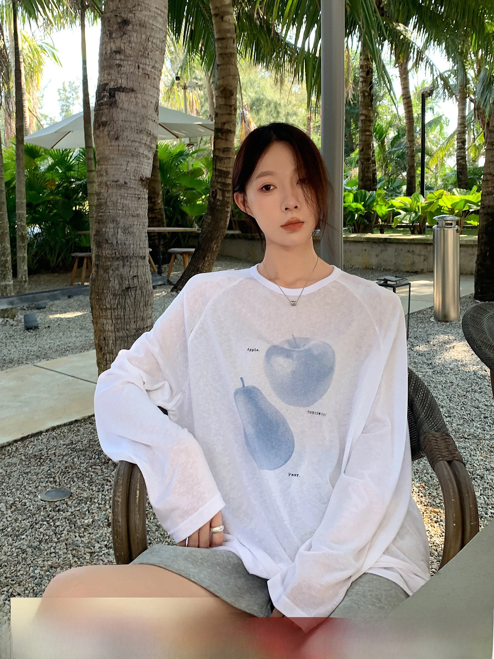 Women's Loose Fit Sun Protection Shirt Versatile Casual Style Long Sleeve round Neck Lyrca Polyester Blend Fruit Pattern
Women's Loose Fit Sun Protection Shirt Versatile Casual Style Long Sleeve round Neck Lyrca Polyester Blend Fruit Pattern
