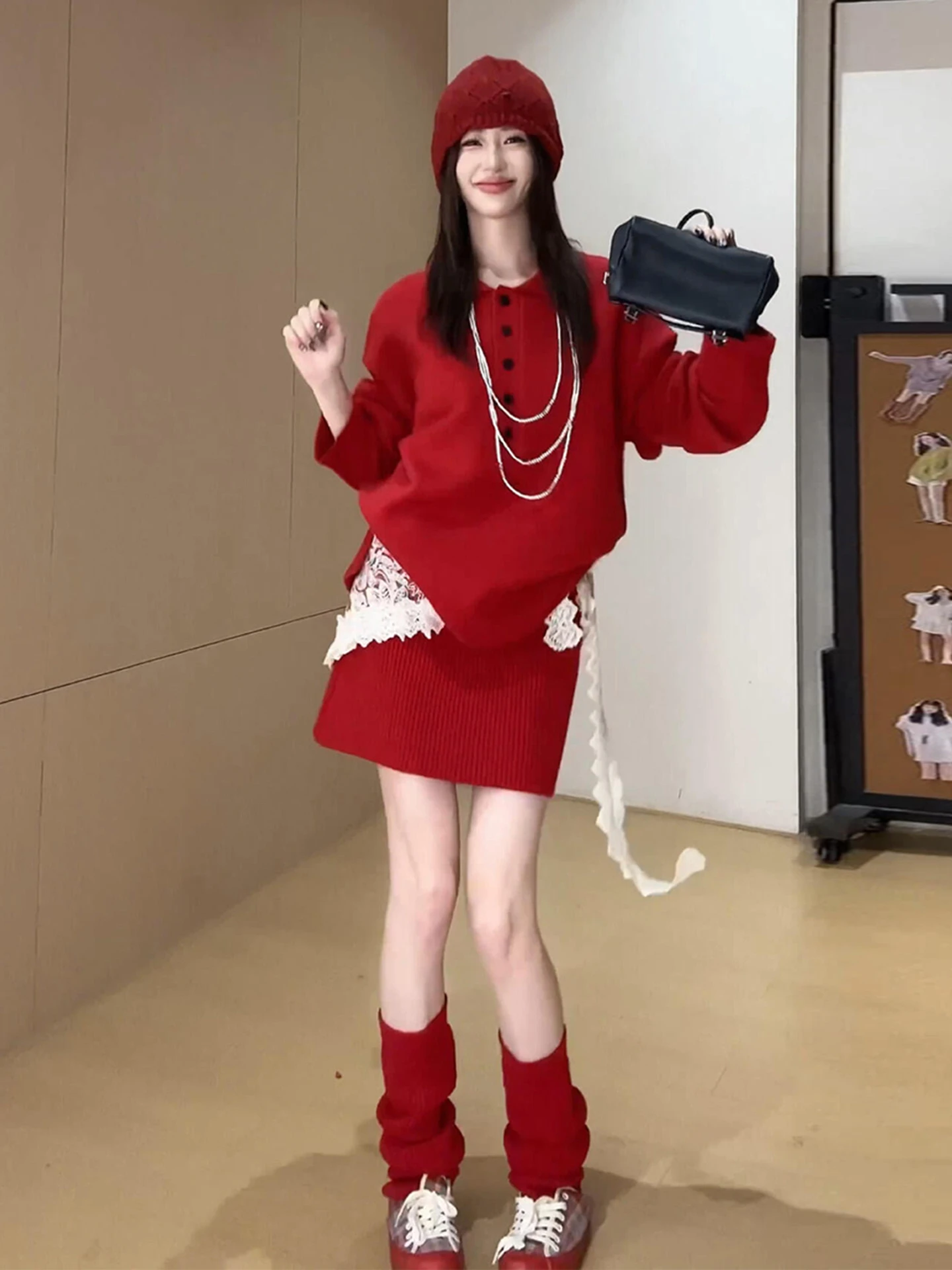 Red Knitted Sweater Dr Women's Early Spring 2026 New Small Size New Year Battle Armor Whole Set Sweet Sle A-Line Skirt
Red Knitted Sweater Dr Women's Early Spring 2026 New Small Size New Year Battle Armor Whole Set Sweet Sle A-Line Skirt