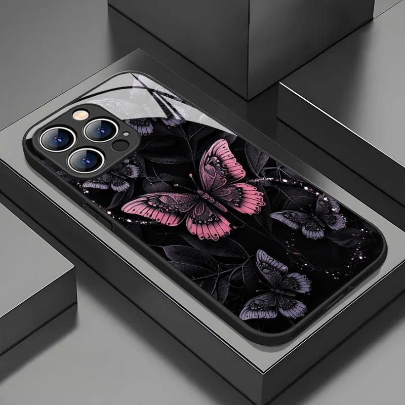 Retro Dark Butterfly Pattern Tempered Glass Phone Case For iPhone 11 12 13 14 15 16 17 Pro Max 17Air 16E 7 8 Plus XR XS X Cover
Retro Dark Butterfly Pattern Tempered Glass Phone Case For iPhone 11 12 13 14 15 16 17 Pro Max 17Air 16E 7 8 Plus XR XS X Cover