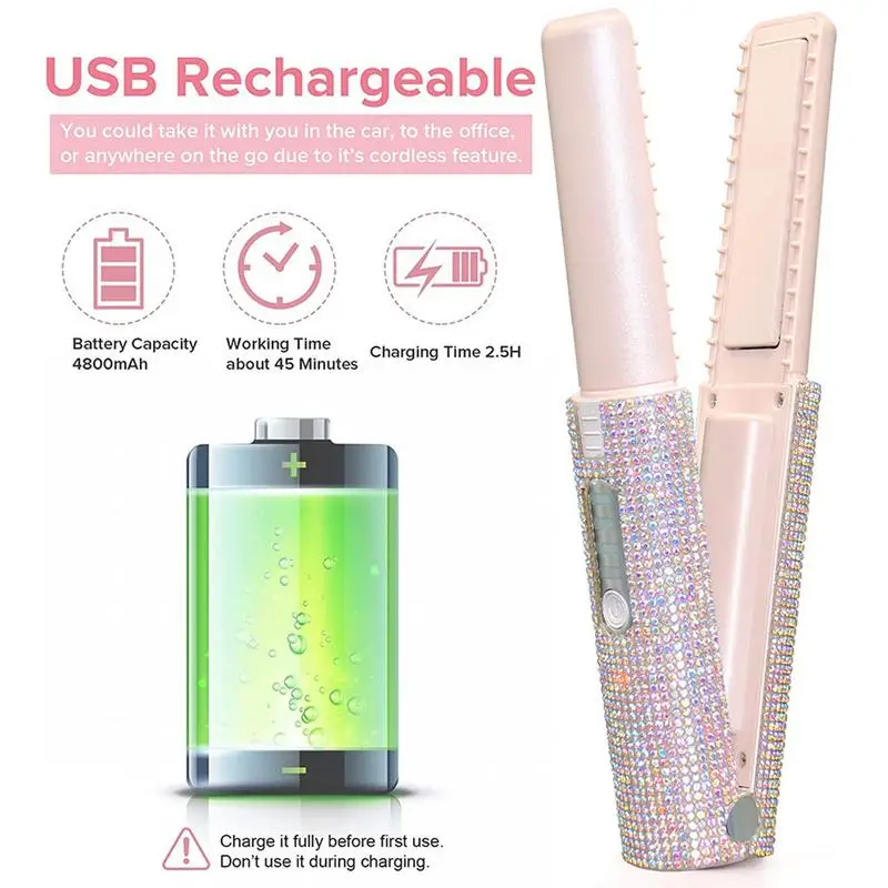 Cordless Hair Straightener Curling Iron and Straightener 2 in 1 Portable Wireless Straightener Rechargeable Straightening Iron
Cordless Hair Straightener Curling Iron and Straightener 2 in 1 Portable Wireless Straightener Rechargeable Straightening Iron
