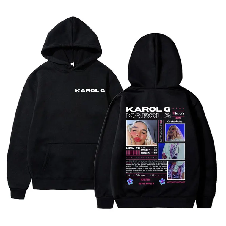 Limited Karol G Heart Mañana Sera Bonito Album Double Sided Graphic Hoodie Men Women Hip Hop Fashion Oversized Hooded Sweatshirt
Limited Karol G Heart Mañana Sera Bonito Album Double Sided Graphic Hoodie Men Women Hip Hop Fashion Oversized Hooded Sweatshirt