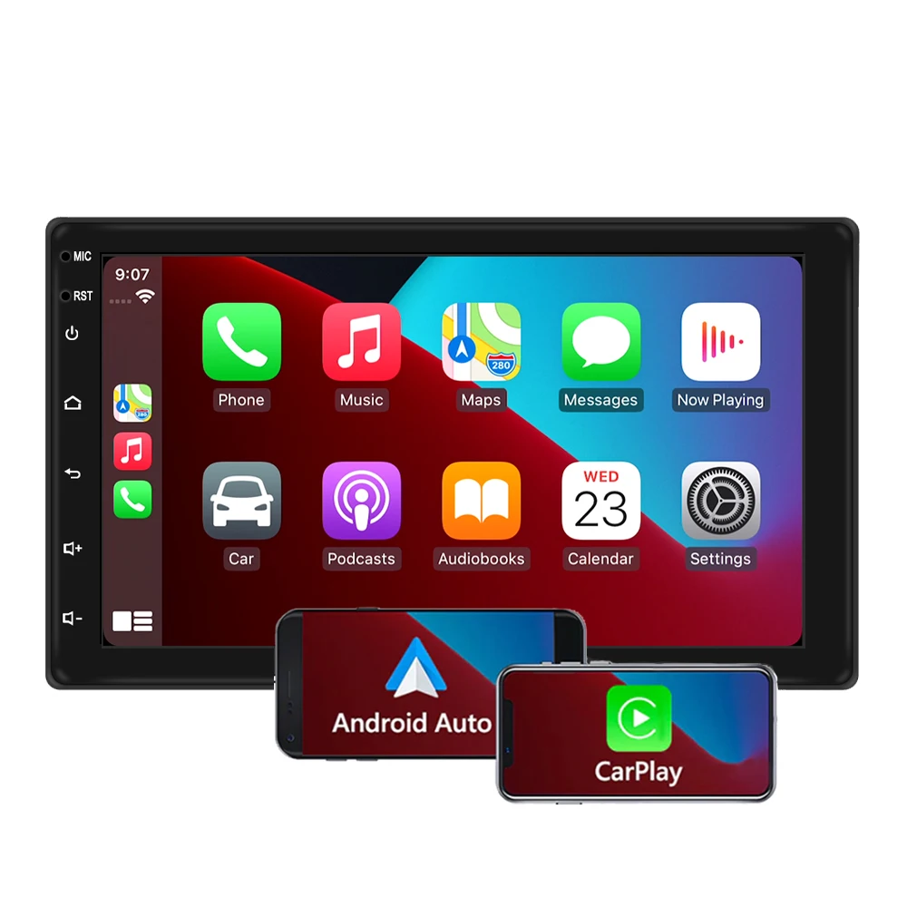 Universal 7 Inch HD 2.5D Screen WIFI Bluetooth 5.0 GPS Navigation Double 2 Din Car Stereo Apple Carplay
Universal 7 Inch HD 2.5D Screen WIFI Bluetooth 5.0 GPS Navigation Double 2 Din Car Stereo Apple Carplay