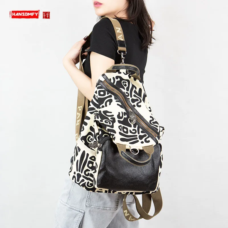 2024 New Fashion Women Backpack Female Shoulder Bag Large Capacity Travel Backpack School Backpacks with Cowhide Leather Canvas
2024 New Fashion Women Backpack Female Shoulder Bag Large Capacity Travel Backpack School Backpacks with Cowhide Leather Canvas