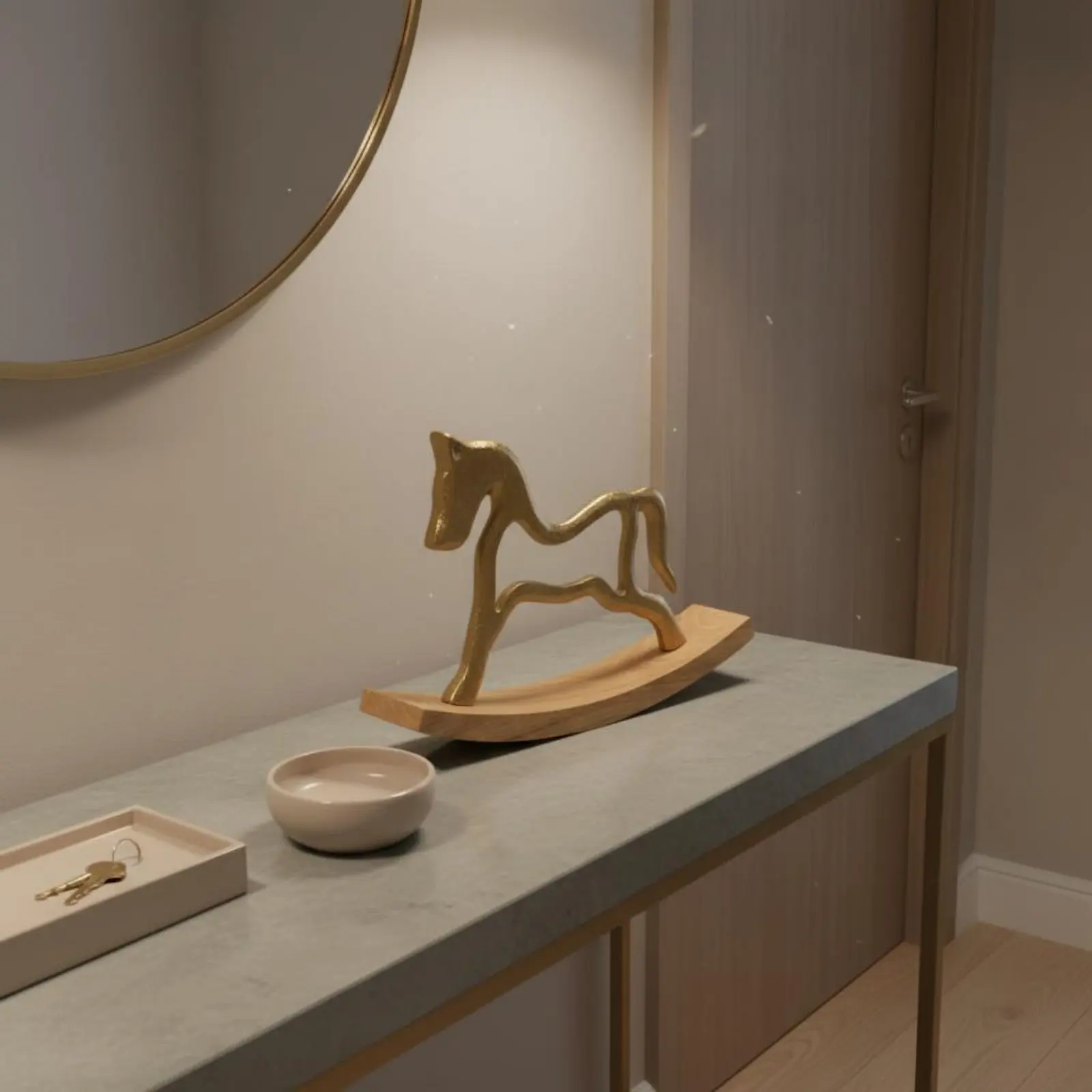 2 Pieces Gold Horse Statue Gilded Finish Rocking Horse Figurine Artware Modern Minimalist for Entryway
2 Pieces Gold Horse Statue Gilded Finish Rocking Horse Figurine Artware Modern Minimalist for Entryway