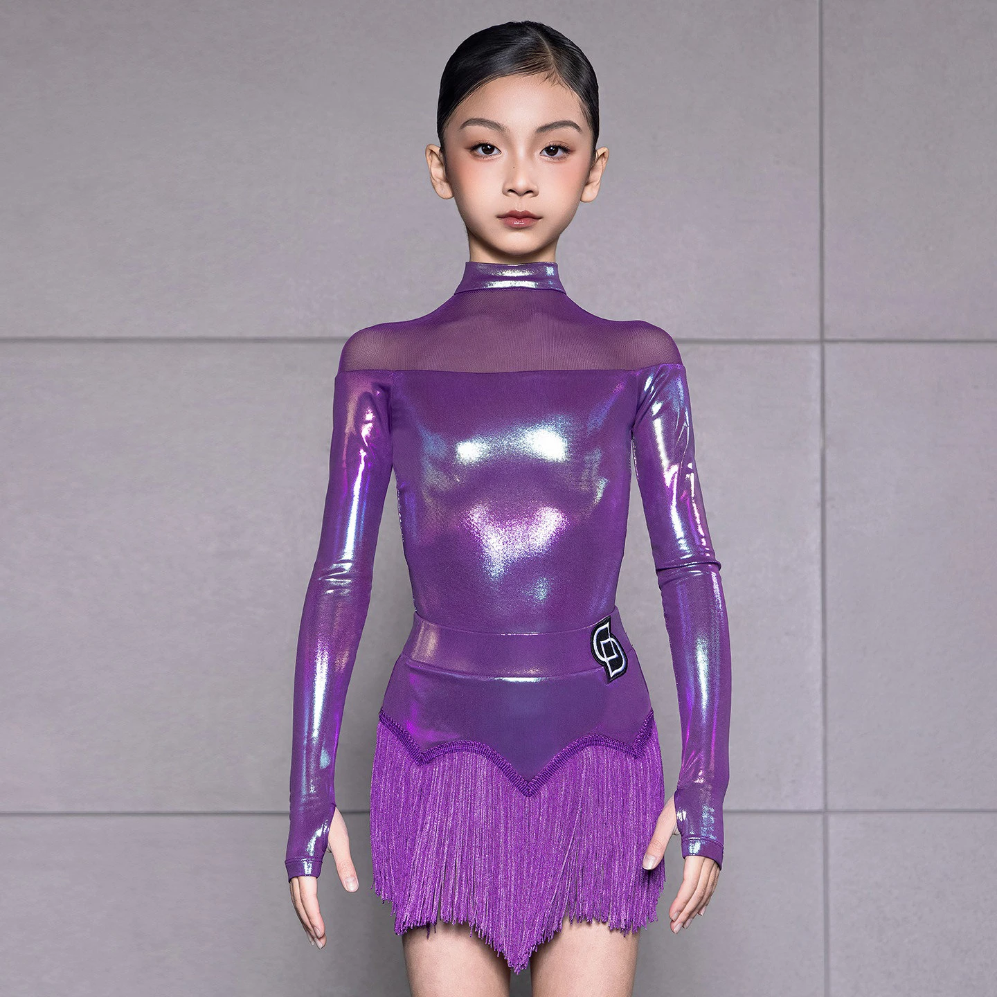 Bright Latin Dance Competition Clothing Kids Girls Long Sleeves Tops Fringed Skirt Purple Suit Cha Cha Dance Costume BL18580
Bright Latin Dance Competition Clothing Kids Girls Long Sleeves Tops Fringed Skirt Purple Suit Cha Cha Dance Costume BL18580