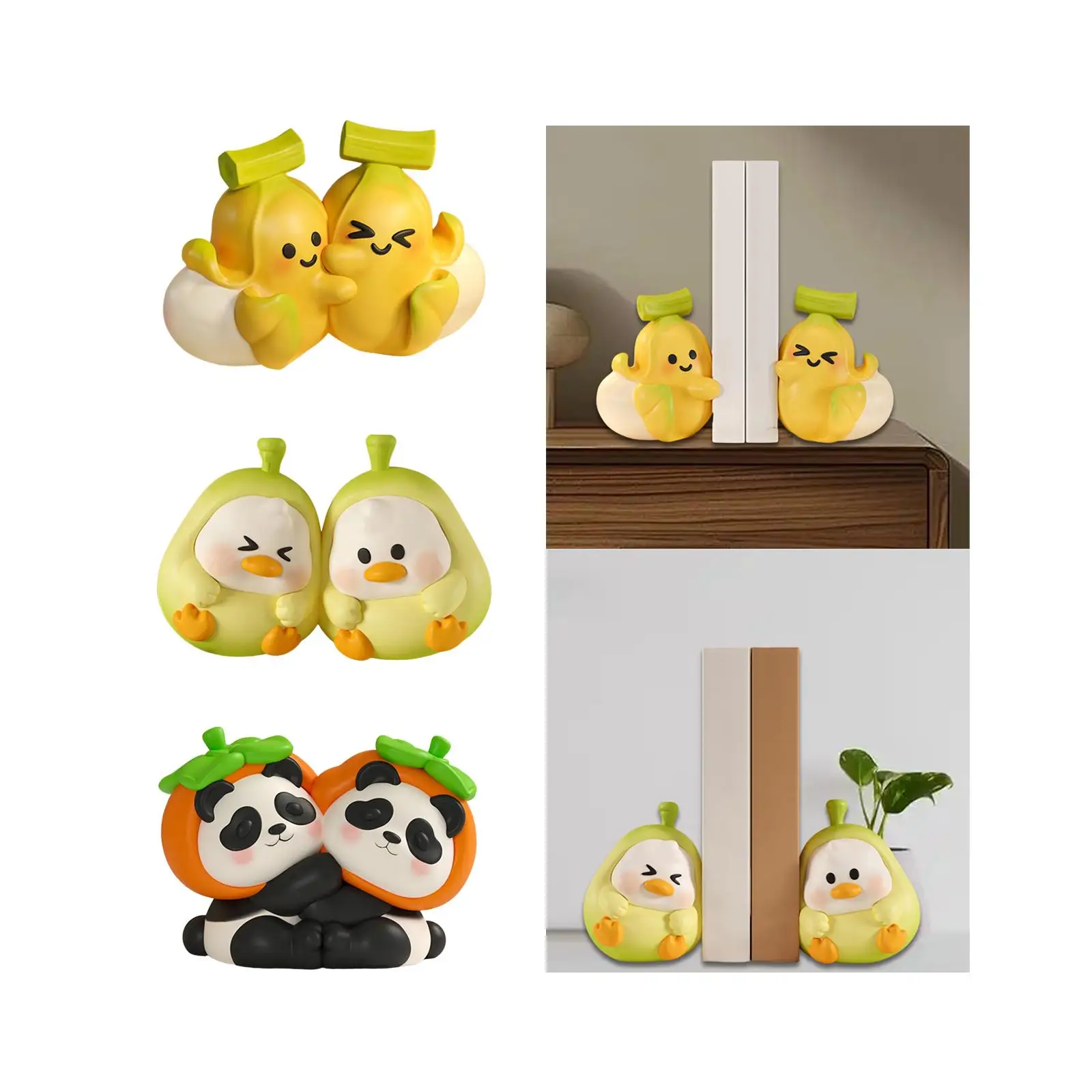 2 Pieces Cute Bookends Statue Crafts Housewarming Gift Novelty Decorative Book Stopper for Home Office Desk Cabinet Living Room
2 Pieces Cute Bookends Statue Crafts Housewarming Gift Novelty Decorative Book Stopper for Home Office Desk Cabinet Living Room
