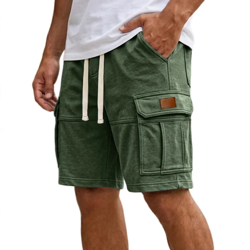 Men Solid Drawstring Multi Pocket Cargo Shorts Soft Casual Summer Beach Sports Sweat Shorts With Leather Patch
Men Solid Drawstring Multi Pocket Cargo Shorts Soft Casual Summer Beach Sports Sweat Shorts With Leather Patch