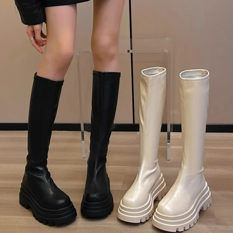 Autumn and Winter New Platform High Boots Elastic Ankle Less Than Knee Mid-calf Knight Women's Boots Zapatos De Mujer
Autumn and Winter New Platform High Boots Elastic Ankle Less Than Knee Mid-calf Knight Women's Boots Zapatos De Mujer