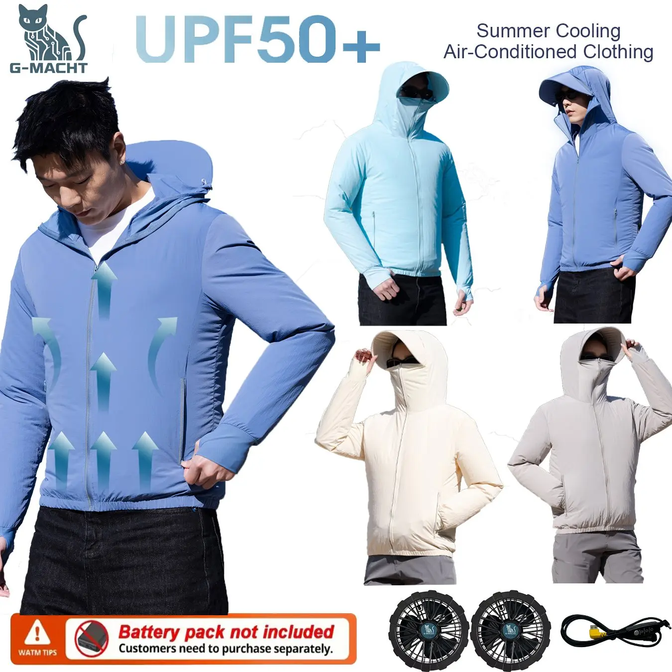 Men Women Unisex Sunscreen Anti-UV Fan Jacket Summer Lightweight Air Conditioning Cooling Coat For Fishing
Men Women Unisex Sunscreen Anti-UV Fan Jacket Summer Lightweight Air Conditioning Cooling Coat For Fishing