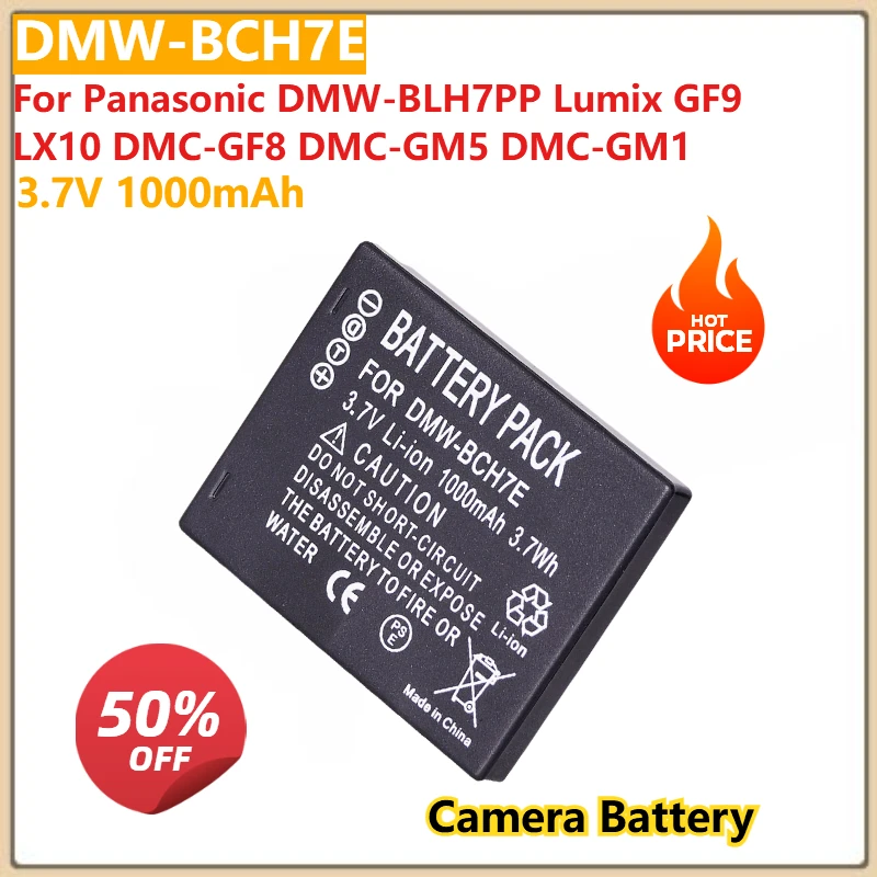 Replacement Camera Battery 3.7V 1000mAh DMW-BCH7E DMC-GF7 for Panasonic DMW-BLH7PP Lumix GF9 LX10 DMC-GF8 DMC-GM5 DMC-GM1
Replacement Camera Battery 3.7V 1000mAh DMW-BCH7E DMC-GF7 for Panasonic DMW-BLH7PP Lumix GF9 LX10 DMC-GF8 DMC-GM5 DMC-GM1