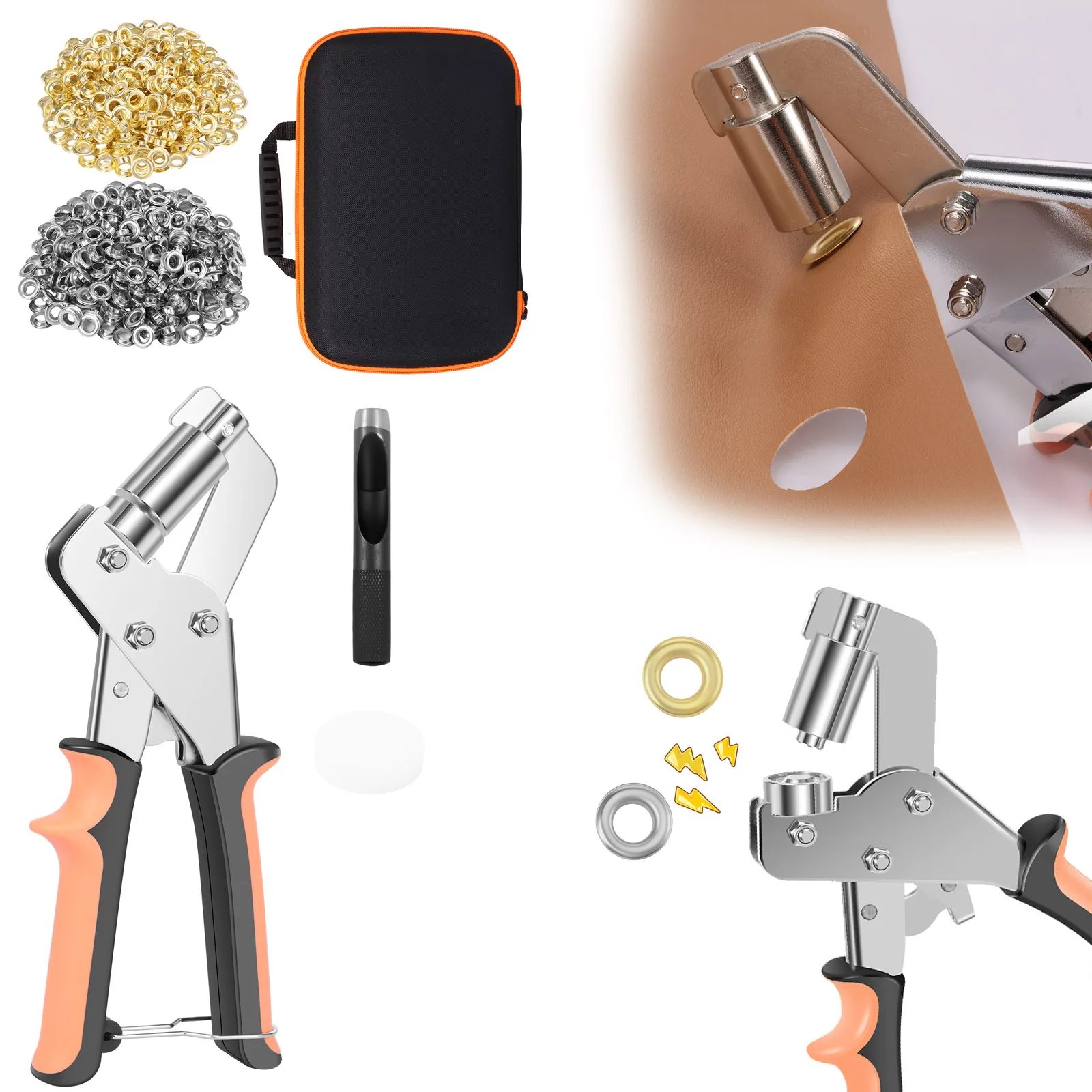 Grommet Tool Kit Manual Grommet Press Machine with 10mm Grommets Eyelet Grommet Hand Press kit for Leather/Belt/Shoes/Crafts
Grommet Tool Kit Manual Grommet Press Machine with 10mm Grommets Eyelet Grommet Hand Press kit for Leather/Belt/Shoes/Crafts