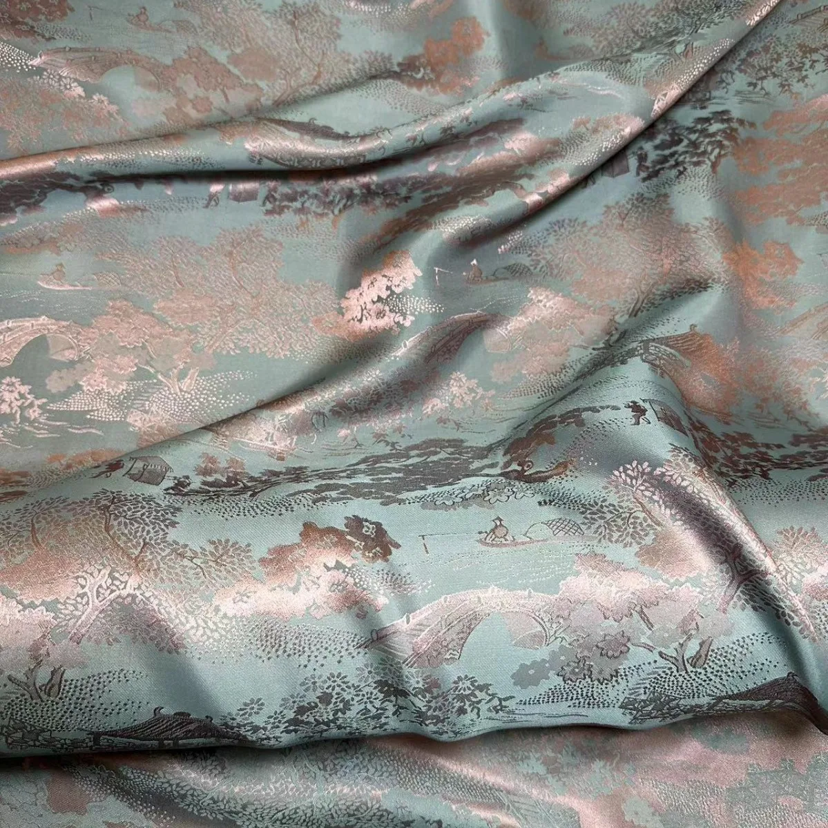 Peach Blossom Source Blended Jacquard 19momme114 Width 50 Silk New Chinese Fabric Coat Cloth Bed Cover
Peach Blossom Source Blended Jacquard 19momme114 Width 50 Silk New Chinese Fabric Coat Cloth Bed Cover