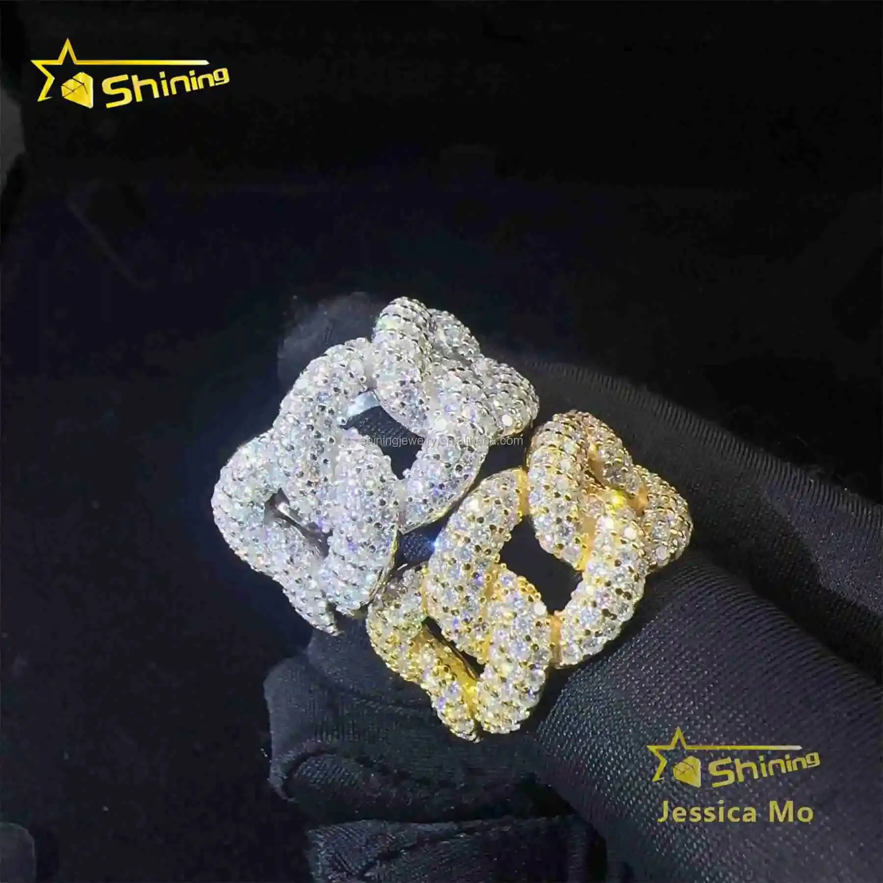 Hot Selling 925 Sterling Silver Fashion Style 3Rows Stone Moon Shape Man Style Hip Hop VVS Moissanite Diamond Man Cuban Ring
Hot Selling 925 Sterling Silver Fashion Style 3Rows Stone Moon Shape Man Style Hip Hop VVS Moissanite Diamond Man Cuban Ring