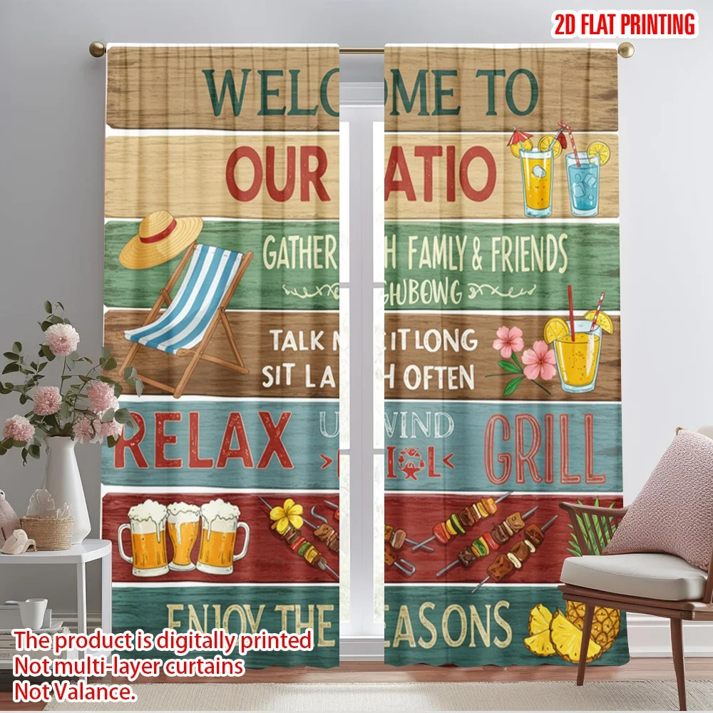 2pcs 2D flat printing Window Drapes Welcome Patio Gather Family Friends 100% Polyester Without Electricity Party Decorations for
2pcs 2D flat printing Window Drapes Welcome Patio Gather Family Friends 100% Polyester Without Electricity Party Decorations for