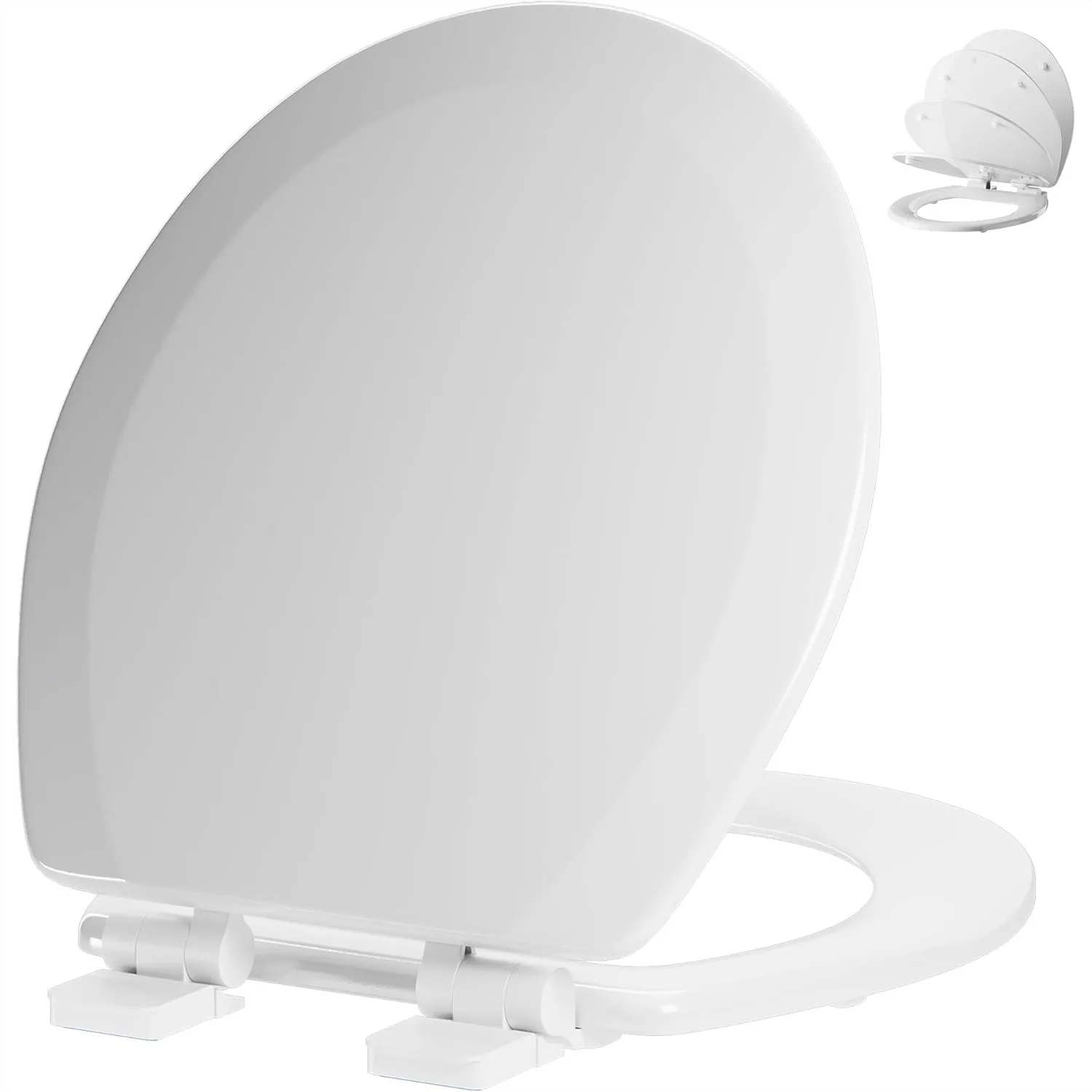 Round Toilet Seat Quiet-Close Molded Wood with Non-Slip Hinges, Easy Install & Clean, 16.5"
Round Toilet Seat Quiet-Close Molded Wood with Non-Slip Hinges, Easy Install & Clean, 16.5"