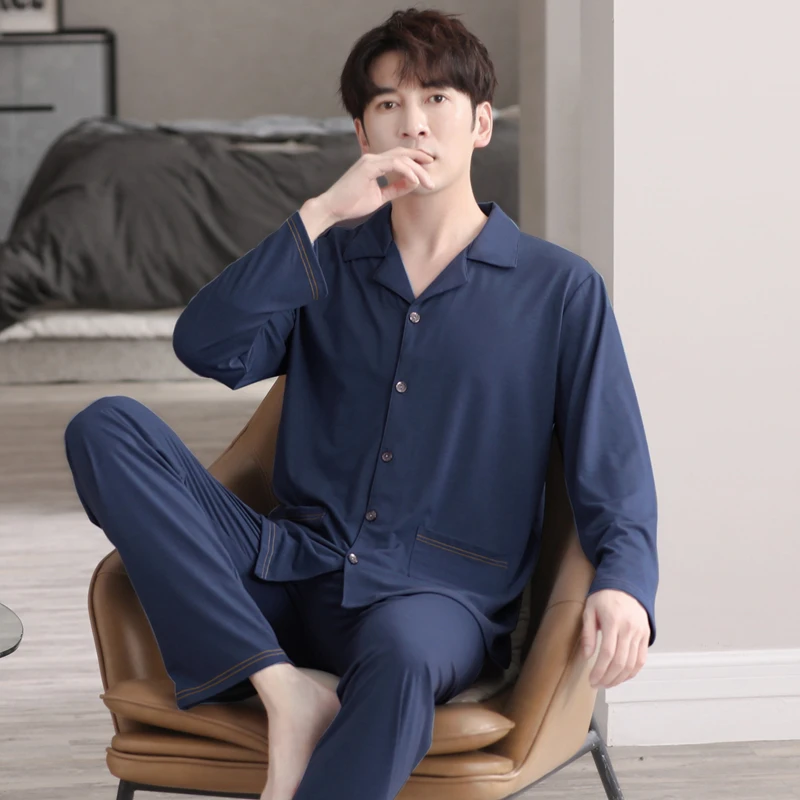 Mens Solid Color Pajamas Set Modal Pyjamas Male Sleepwear Knit Style Nightgown Homewear For Men Soft Cozy Sleeping Wear L-XXXXL
Mens Solid Color Pajamas Set Modal Pyjamas Male Sleepwear Knit Style Nightgown Homewear For Men Soft Cozy Sleeping Wear L-XXXXL