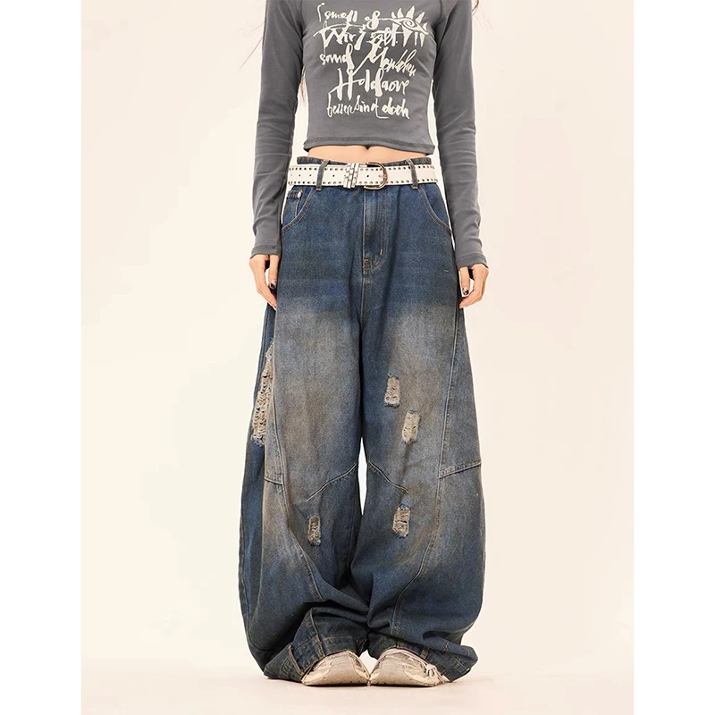ZHIZOU Women Blue Y2k Ripped Jeans Baggy Vintage Harajuku Oversize Denim Trousers Japanese 2000s Style Jean Pants Trashy Clothes
ZHIZOU Women Blue Y2k Ripped Jeans Baggy Vintage Harajuku Oversize Denim Trousers Japanese 2000s Style Jean Pants Trashy Clothes