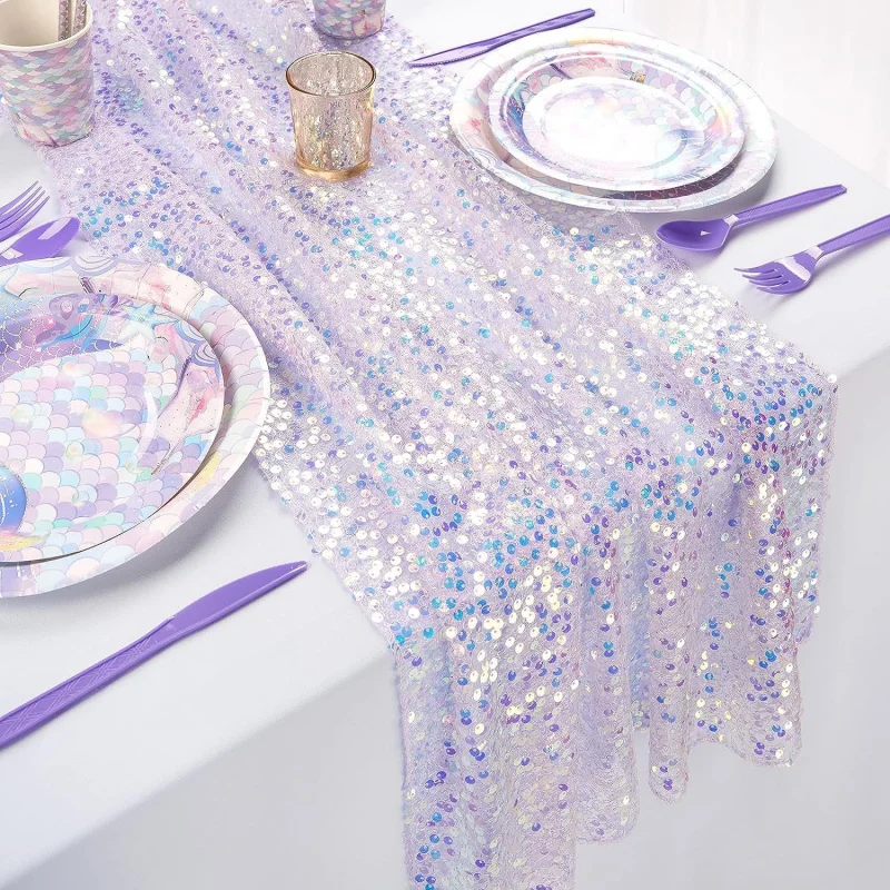 Shiny Mermaid Theme Party Table Runner, Glitter Table Decoration for Birthday, Festival, Wedding Dining Table
Shiny Mermaid Theme Party Table Runner, Glitter Table Decoration for Birthday, Festival, Wedding Dining Table