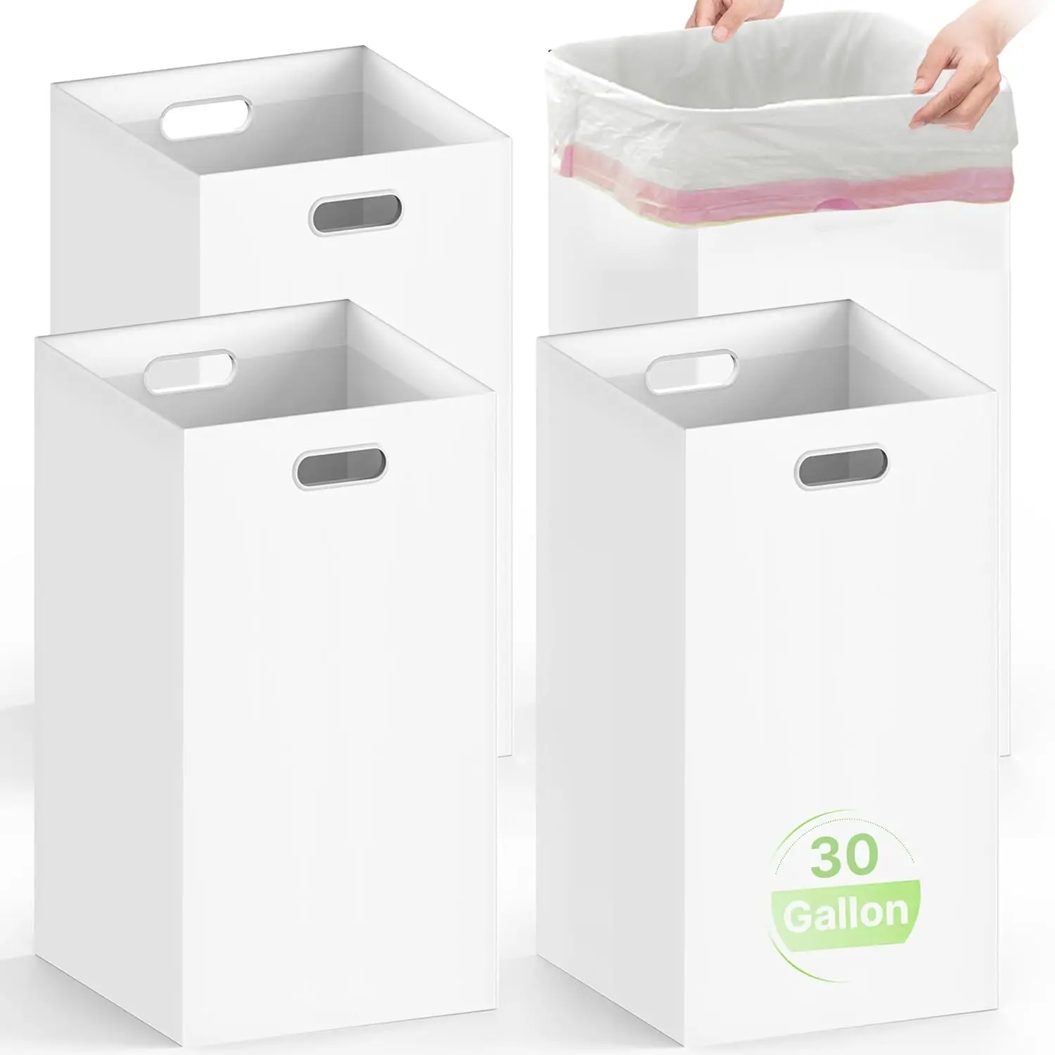 4-Pack 30 Gallon Disposable Trash Cans, Collapsible Garbage Bins for Parties Camping Events, White
4-Pack 30 Gallon Disposable Trash Cans, Collapsible Garbage Bins for Parties Camping Events, White