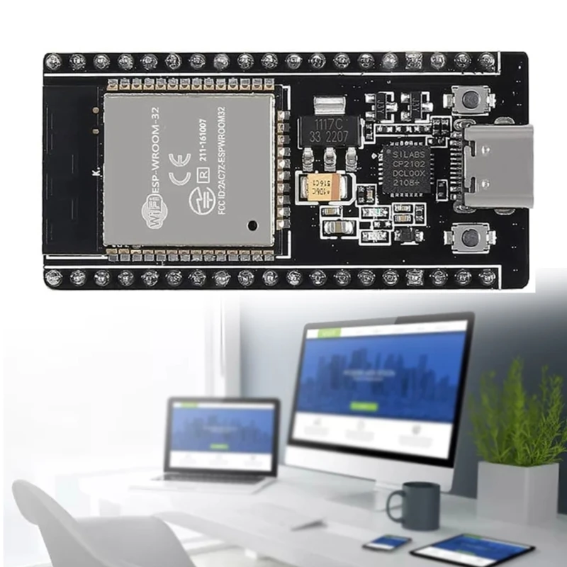 UsbC 38-контактный WiFi + Bluetooth-совместимая плата TypeC ESP32 NodeMCU-32S WiFi плата
UsbC 38-контактный WiFi + Bluetooth-совместимая плата TypeC ESP32 NodeMCU-32S WiFi плата