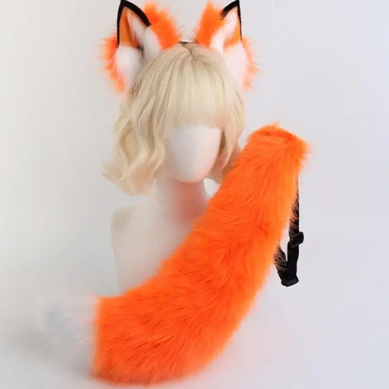 652F Cats Ears and Tail Set Furry Foxes Ears Headband Tail Halloween Cosplay Costume
652F Cats Ears and Tail Set Furry Foxes Ears Headband Tail Halloween Cosplay Costume