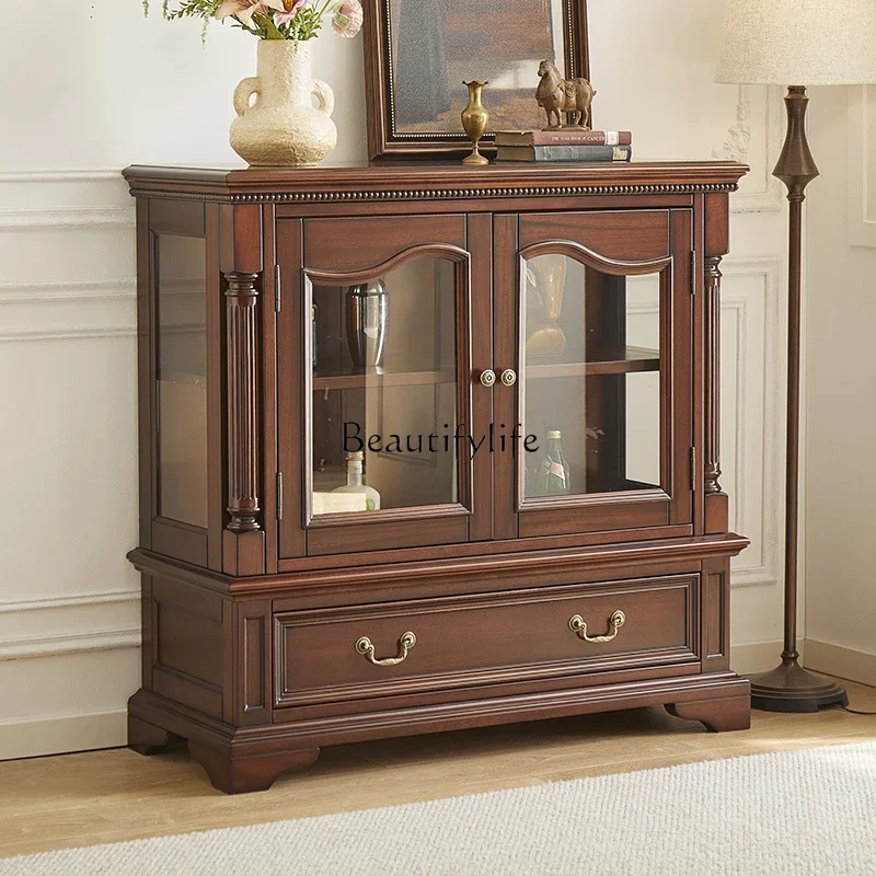 P13American solid wood wine cabinet living room black walnut TV cabinet side cabinet
P13American solid wood wine cabinet living room black walnut TV cabinet side cabinet
