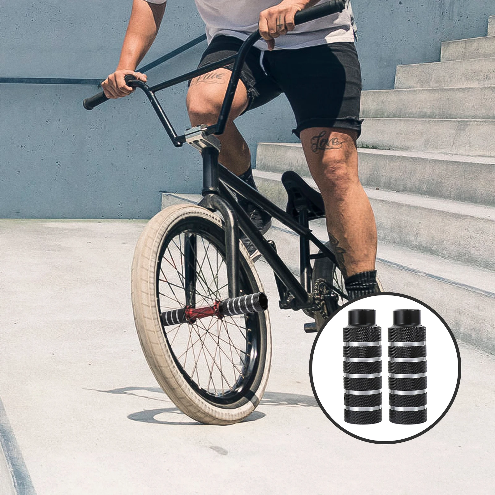 1Pair Cycling Rear Stunt Pegs Aluminum Alloy Sturdy Bike Pedal with Rough Surface Grip for Urban Bikes Riding Gear
1Pair Cycling Rear Stunt Pegs Aluminum Alloy Sturdy Bike Pedal with Rough Surface Grip for Urban Bikes Riding Gear