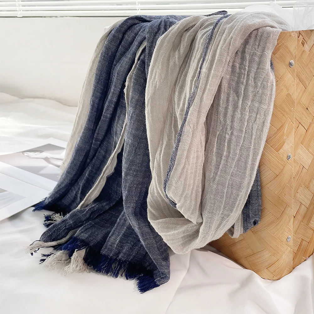 Fashion Scarf Cotton Linen Yarn-dyed Striped Scarves Tassel Long Shawl Autumn Winter Accessories Wraps E827
Fashion Scarf Cotton Linen Yarn-dyed Striped Scarves Tassel Long Shawl Autumn Winter Accessories Wraps E827