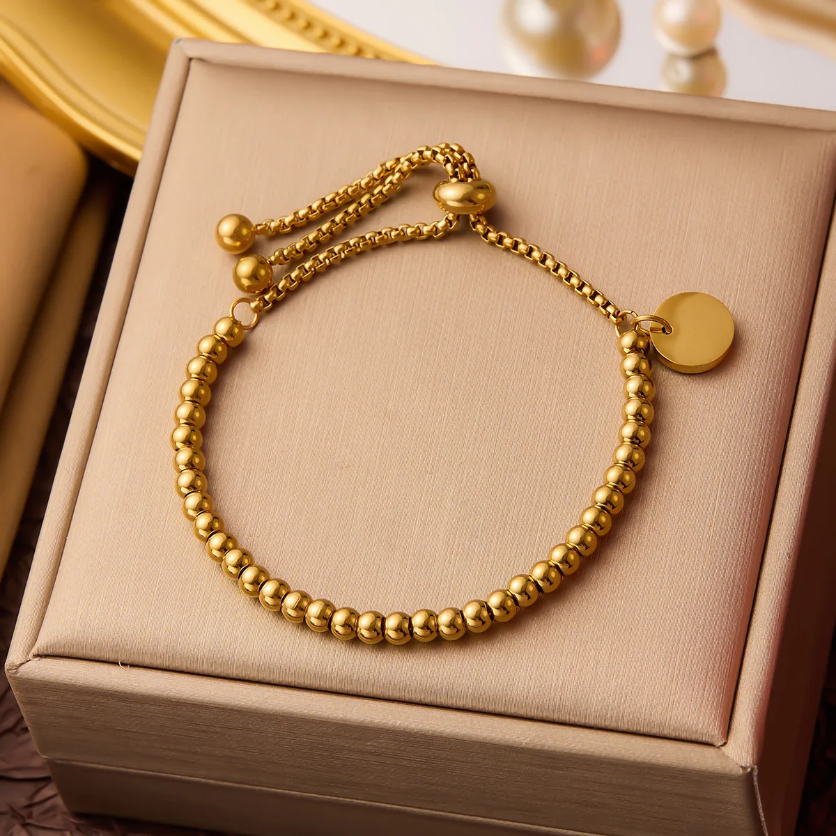 316L Stainless Steel Ball Bead Pull Style Women's Bracelet With Minimalist Design Fashionable Round Bracelet Daily Party Jewelry
316L Stainless Steel Ball Bead Pull Style Women's Bracelet With Minimalist Design Fashionable Round Bracelet Daily Party Jewelry