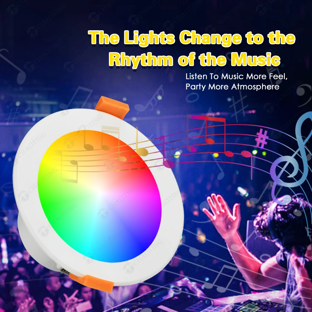 Alexa Google Large Area Illumination Anti-glare Mobile Phone Control RGB Colour Changing LED Down Light Wifi Tuya Control
Alexa Google Large Area Illumination Anti-glare Mobile Phone Control RGB Colour Changing LED Down Light Wifi Tuya Control