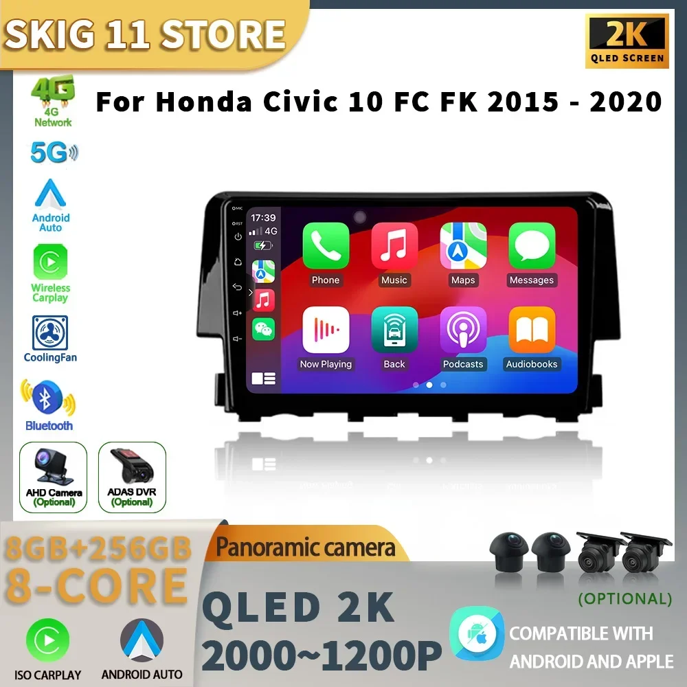 Android 13 Car Stereo Radio For Honda Civic 10 FC FK 2015-2020 WIFI 4G Multimedia Navigation GPS Wireless Carplay 2 Din Screen
Android 13 Car Stereo Radio For Honda Civic 10 FC FK 2015-2020 WIFI 4G Multimedia Navigation GPS Wireless Carplay 2 Din Screen