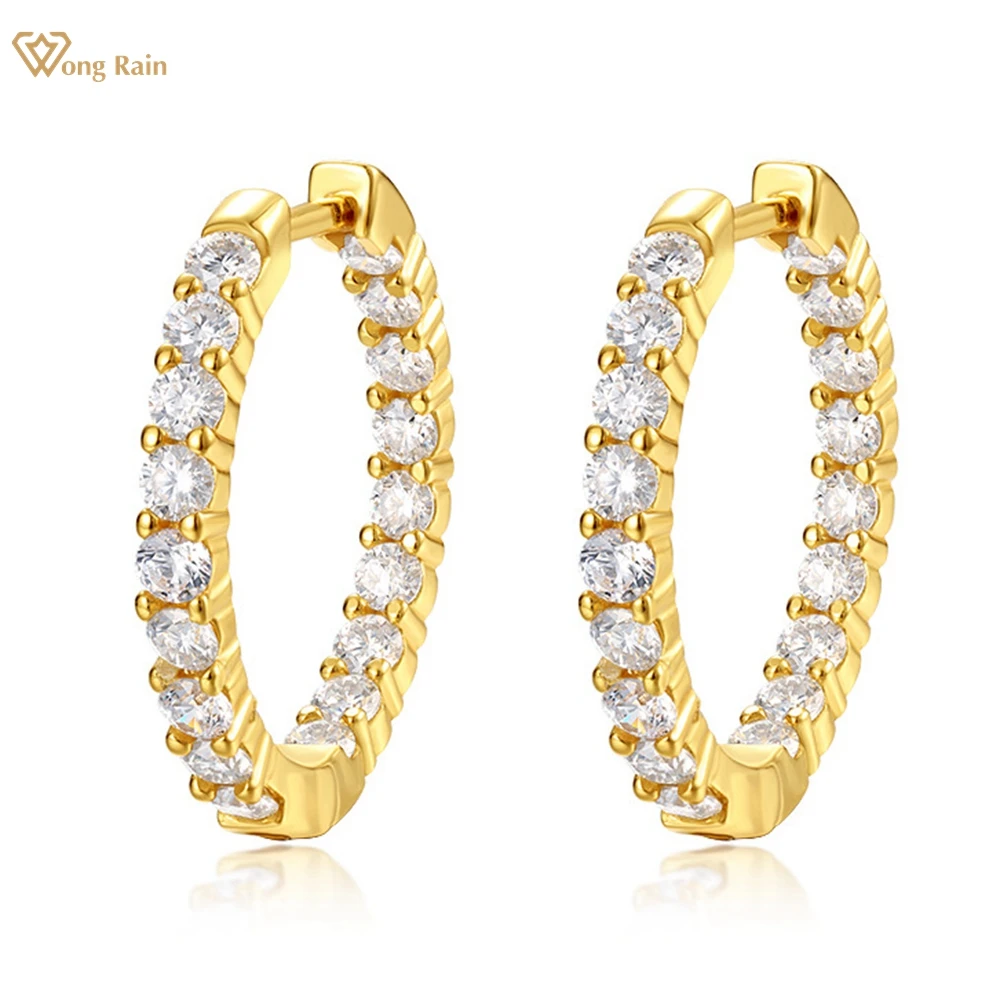 Wong Rain Solid 925 Sterling Silver VVS1 3EX D Color Round Cut Real Moissanite Diamonds Gemstone Hoop Earrings Fine Jewelry Gift
Wong Rain Solid 925 Sterling Silver VVS1 3EX D Color Round Cut Real Moissanite Diamonds Gemstone Hoop Earrings Fine Jewelry Gift